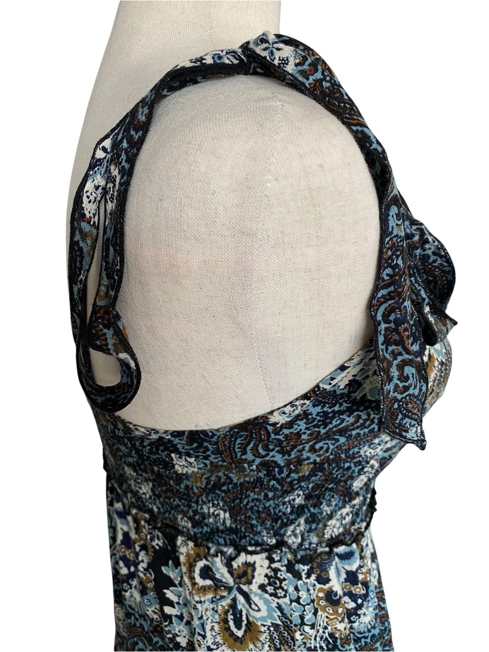Free People Let’s Smock About It Maxi Dress XS Boho Empire Waist Smocked Tiered - Picture 4 of 11